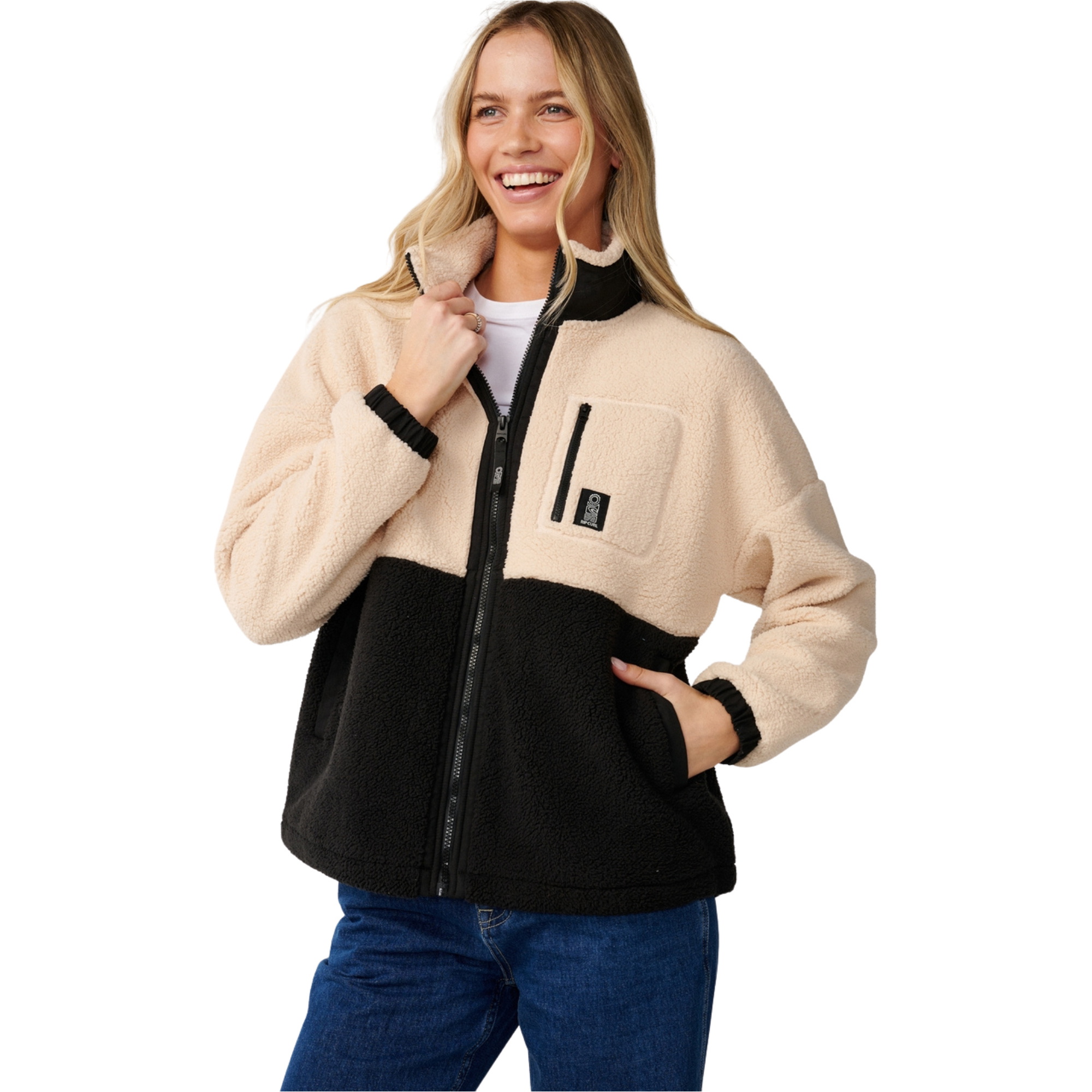 2026 Rip Curl Womens S-Series Bonded Polar Zip Thru Fleece 0DDWFL - Black